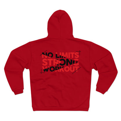 No Limits Strong Workout Unisex Hooded Zip Sweatshirt