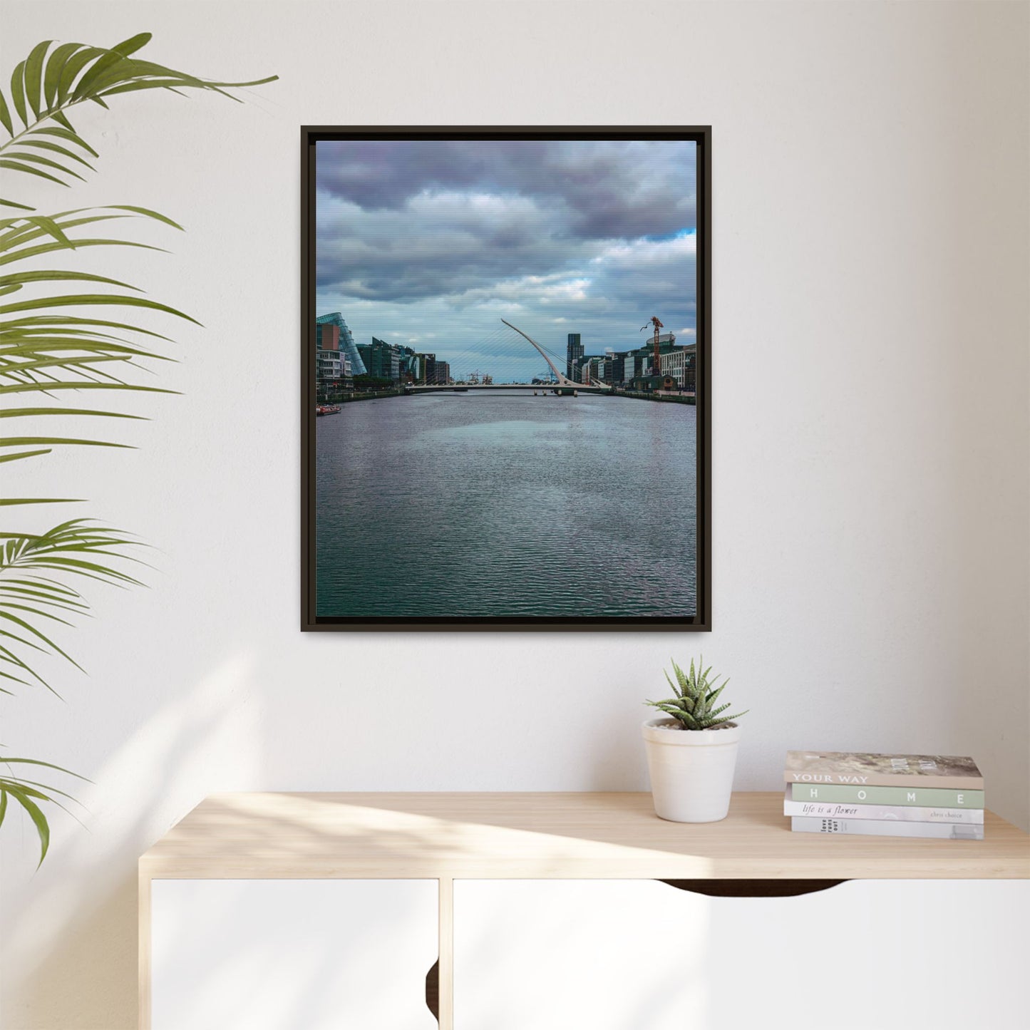 Samuel Beckett Bridge Matte Canvas, Framed (Multi-color)