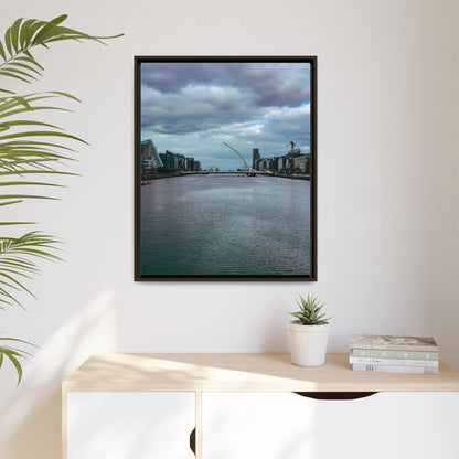 Samuel Beckett Bridge Matte Canvas, Framed (Multi-color)