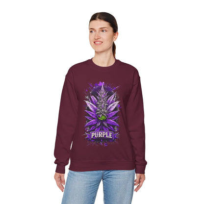 Purple Cannabis Bud Sweatshirt — Bold Psychedelic Marijuana Graphic