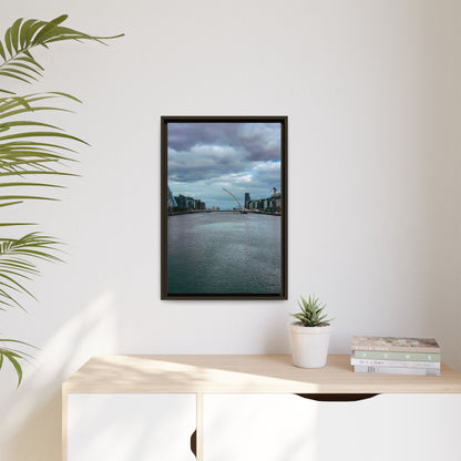 Samuel Beckett Bridge Matte Canvas, Framed (Multi-color)