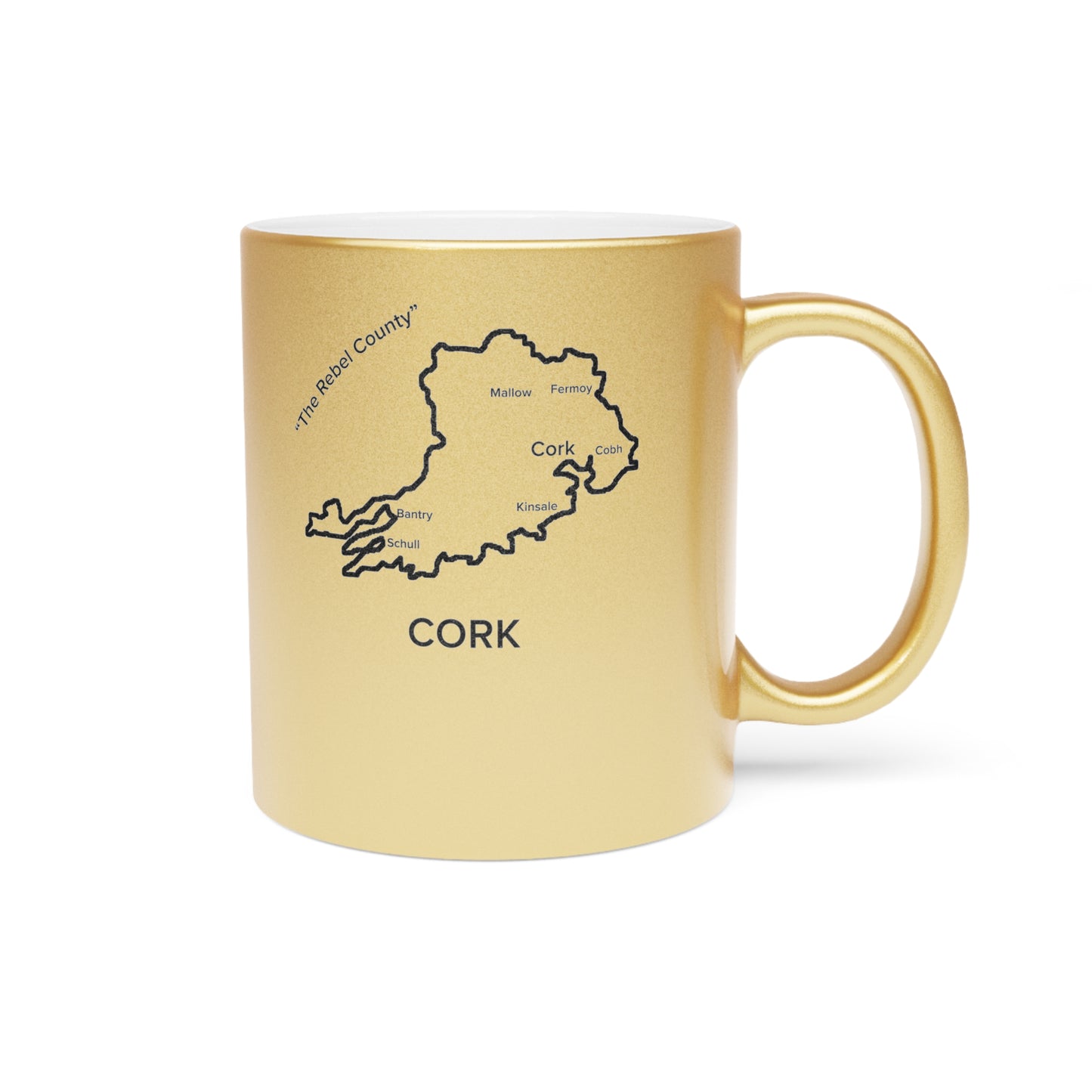 Cork County Metallic Colour Mug - Silver/Gold - Perfect Gift for Coffee Lovers