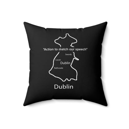 Dublin Spun Polyester Square Pillow Black Edition 4 Sizes