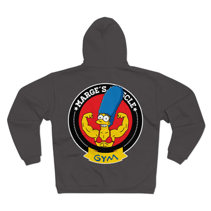 Marge's Muscle Gym Unisex Hooded Zip Sweatshirt - Funny Sweatshirt for Fitness Enthusiasts