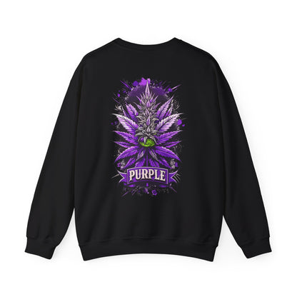 Purple Cannabis Bud Sweatshirt — Bold Psychedelic Marijuana Graphic