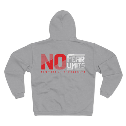 Unisex Hooded Zip Sweatshirt - 'No Fear Limits' Inspirational Jacket