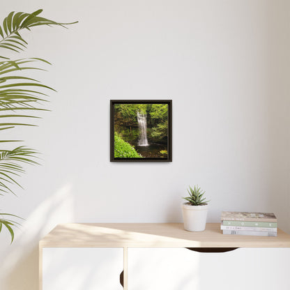 Glacer Waterfall Matte Canvas, Framed (Multi-color)