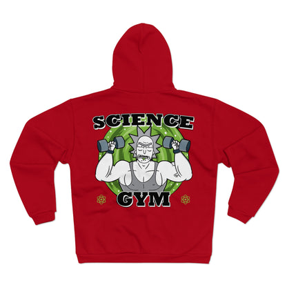 Science Gym Unisex Hooded Zip Sweatshirt - Fun Fitness Hoodie for Science Lovers