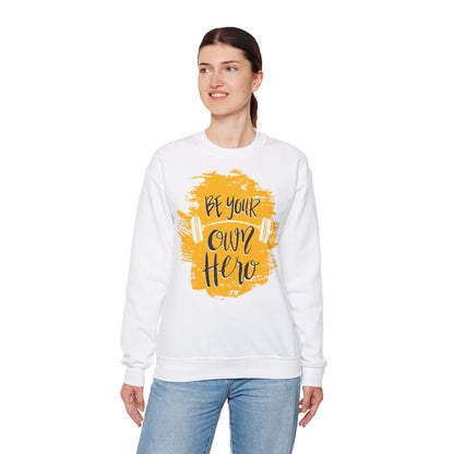 Be Your Own Hero Unisex Heavy Blend™ Crewneck Sweatshirt - Motivational Fitness