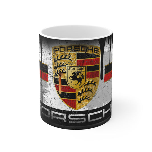 Porsche-Inspired Ceramic Coffee Cup | 11oz & 15oz | Automotive Enthusiast Gift