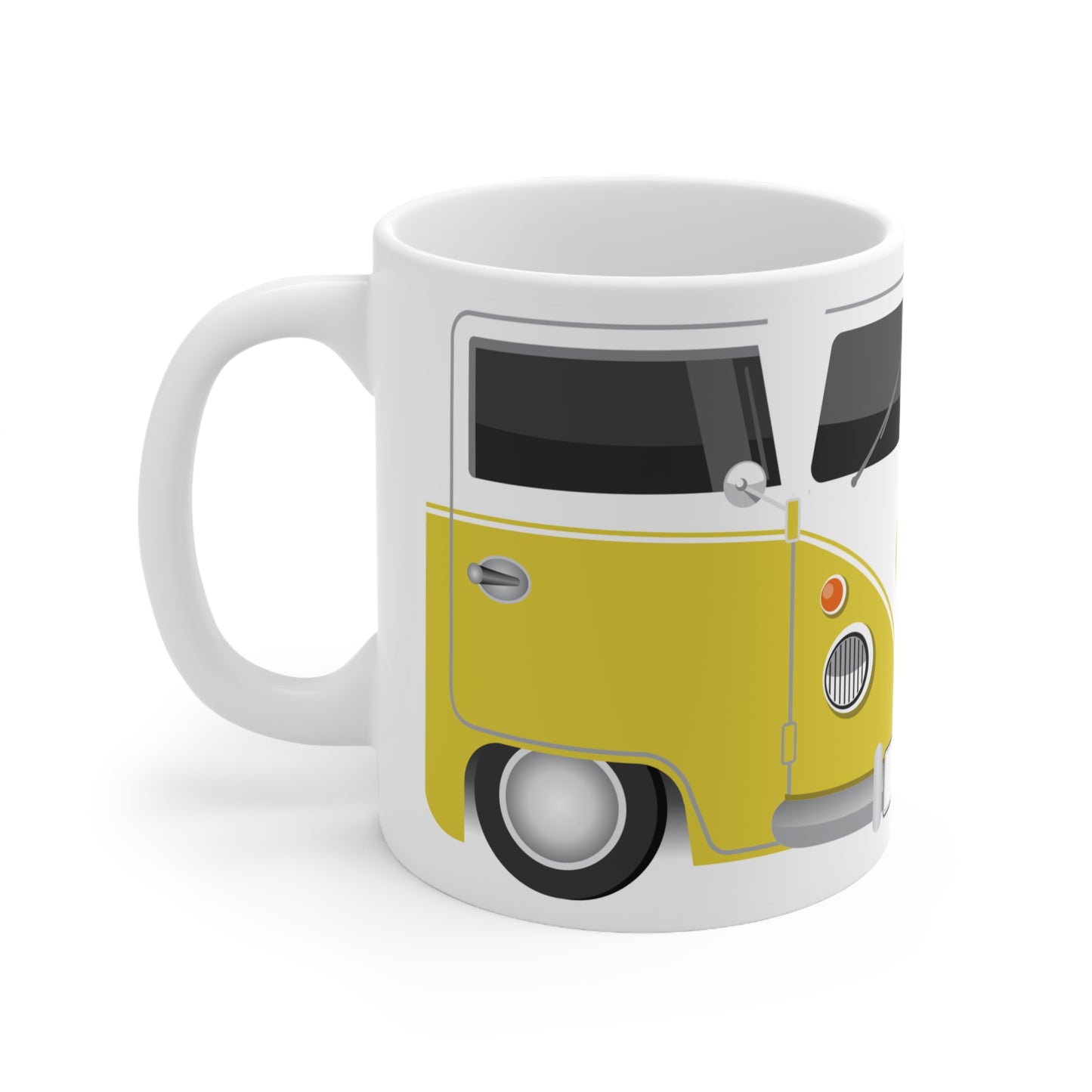Vintage VW Bus Ceramic Coffee Mug - 11oz & 15oz - Perfect for Auto Enthusiasts Yellow