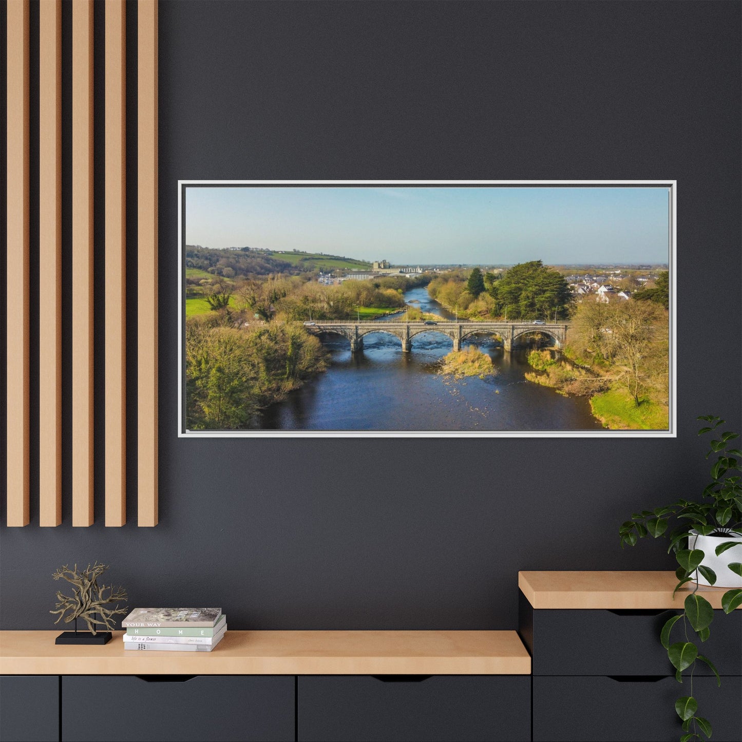 Listowel Bridge Matte Canvas, Framed (Multi-color)