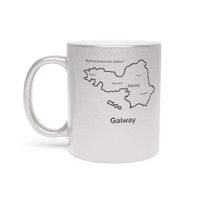 Galway County Metallic Colour Mug - Silver/Gold - Perfect Gift for Coffee Lovers