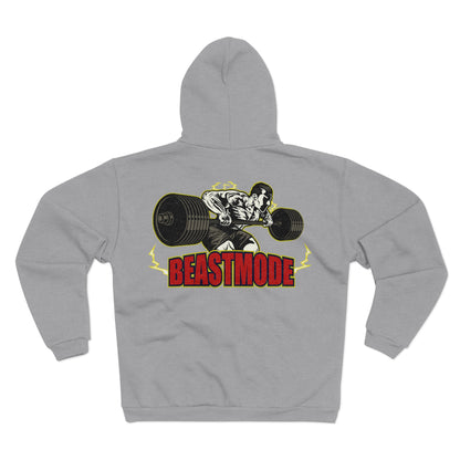 Beast Mode Unisex Hooded Zip Sweatshirt - Perfect for Gym Enthusiasts