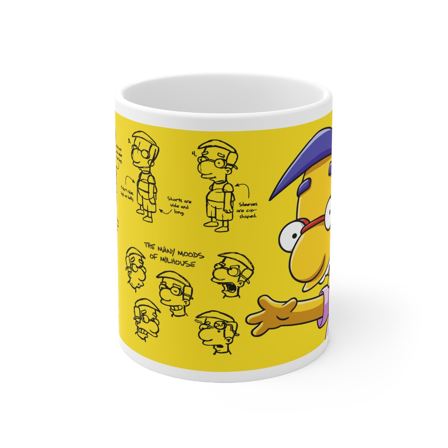 Funny Ceramic Coffee Mug - The Many Moods of Millhouse - 11oz/15oz