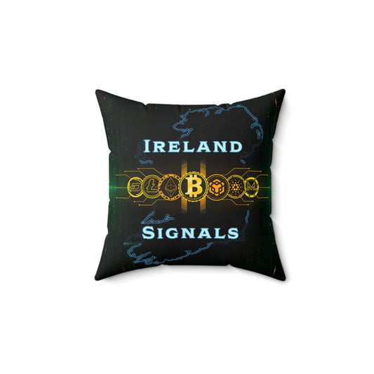 Ireland Signals Bitcoin Pillow — Crypto Map Decorative Throw Pillow