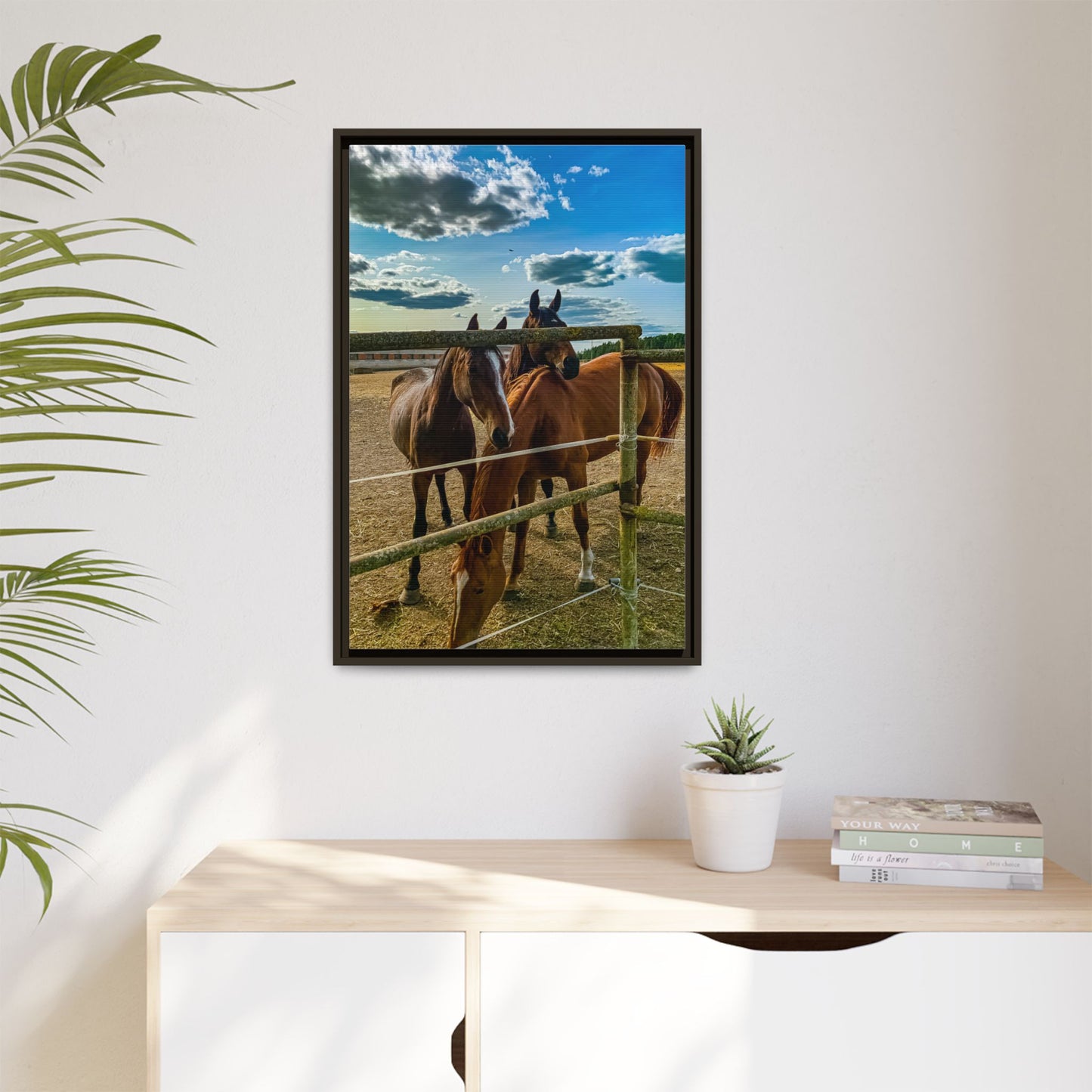 Horses Matte Canvas, Framed (Multi-color)