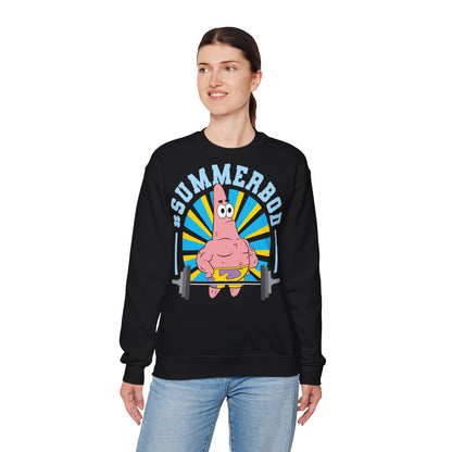 Funny Unisex Heavy Blend™ Crewneck Sweatshirt - #SUMMERBOD Gym Motivational Design Black