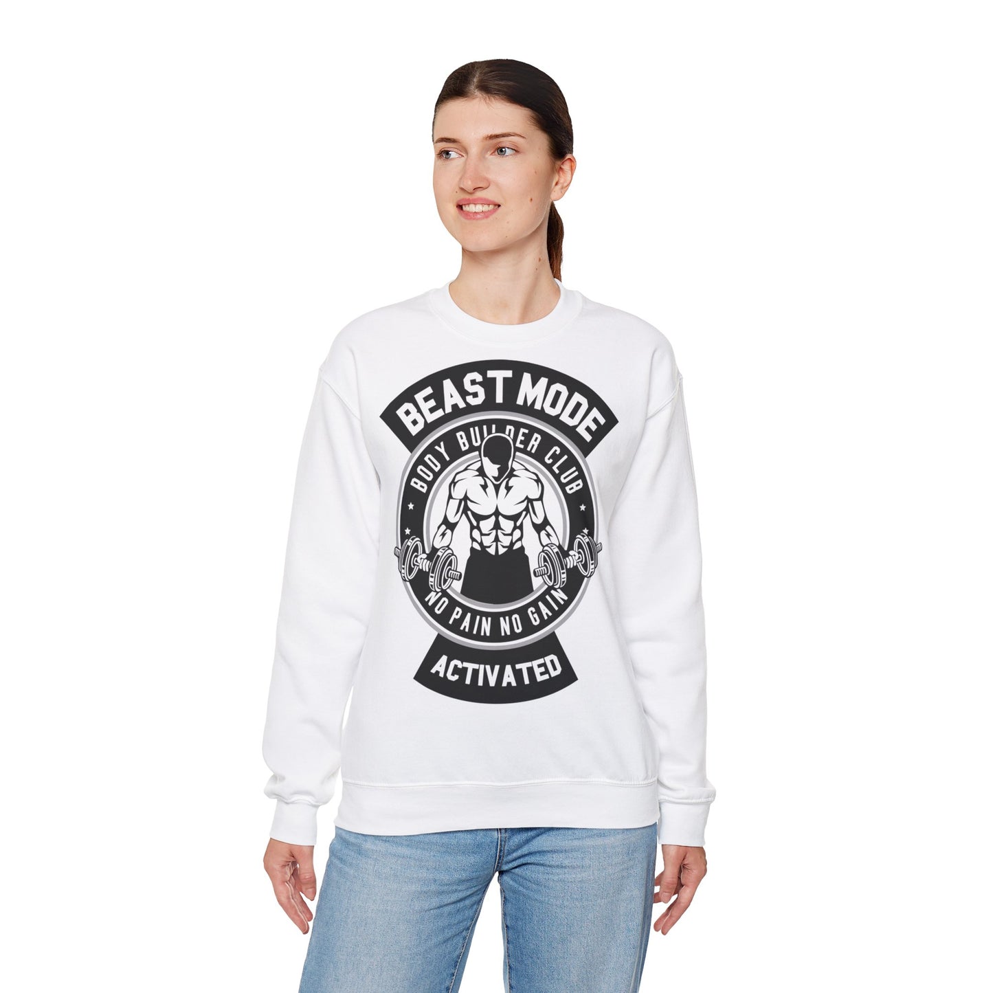Beast Mode Crewneck Sweatshirt - Activated Body Builder Club