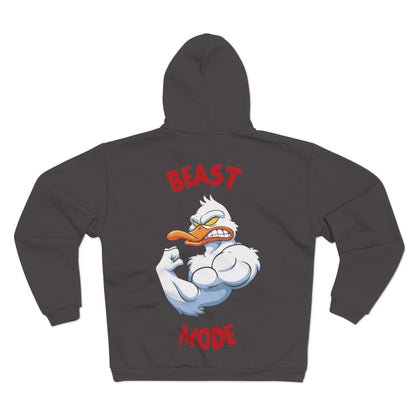 Beast Mode Unisex Hooded Zip Sweatshirt - Motivational Graphic Hoodie for Gym Lovers