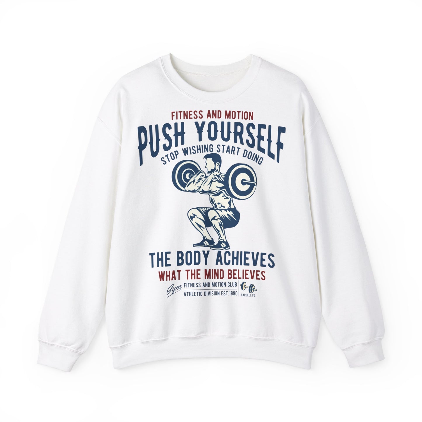 Inspirational Fitness Sweatshirt - "Push Yourself" Crewneck for Active Lifestyles