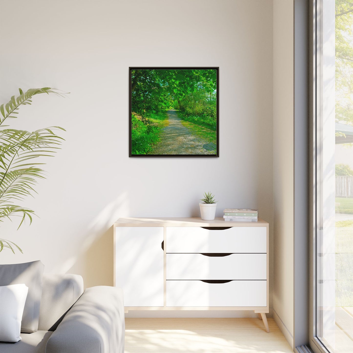 Listowel River Walk Matte Canvas, Framed (Multi-color)