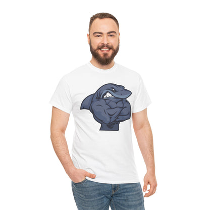 Muscle Shark Unisex Heavy Cotton Tee - Perfect for Shark Lovers