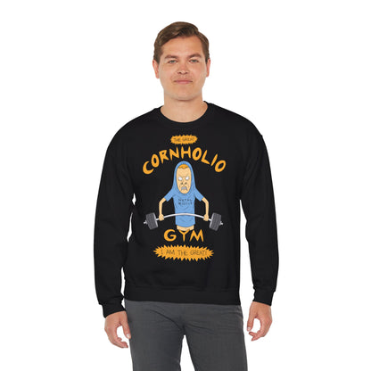 Cornholio Gym Heavy Blend Crewneck Sweatshirt - Funny Fitness Apparel Black