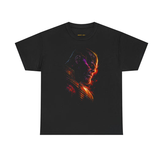 Abstract Cosmic Face T-Shirt — Neon Portrait Graphic Tee