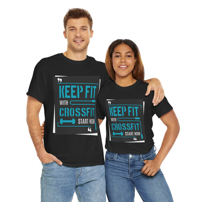 Keep Fit CrossFit Unisex Heavy Cotton Tee - Fitness Motivation Shirt