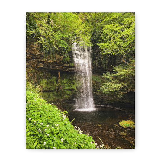 Glacer Waterfall Matte Canvas, Stretched, 1.25"