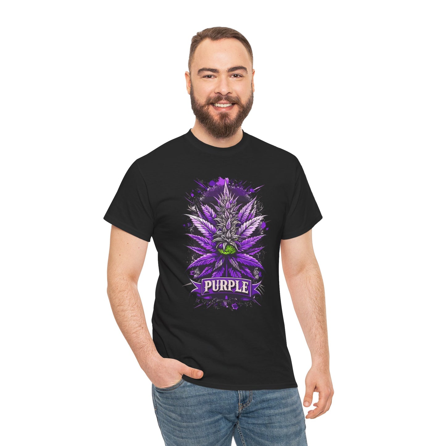 Purple Cannabis Bud T-Shirt — Bold Psychedelic Marijuana Graphic Tee