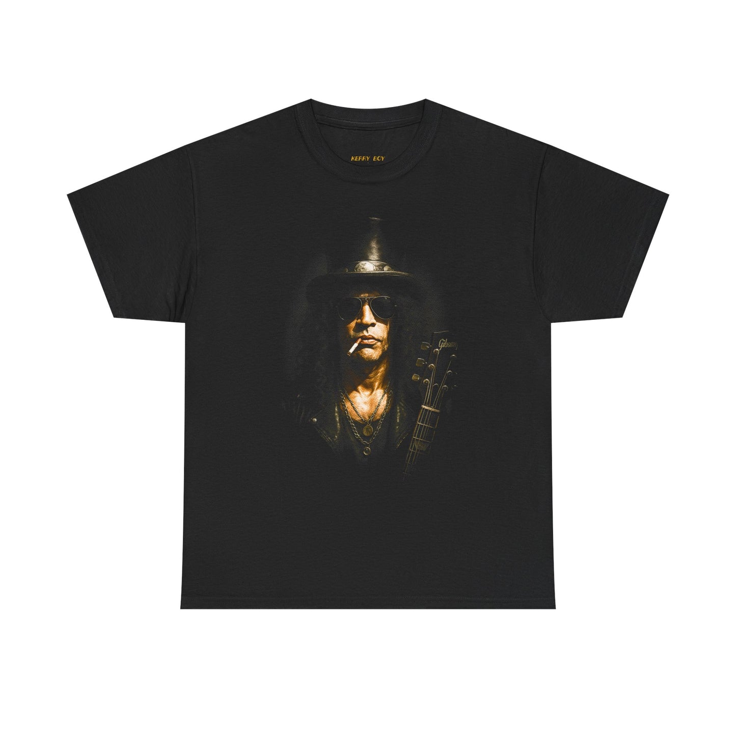 Rock Guitarist Portrait T-Shirt – Vintage Slash-Style Music Tee