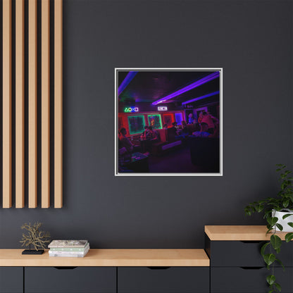 Mermaids Night Club Matte Canvas, Framed (Multi-color)