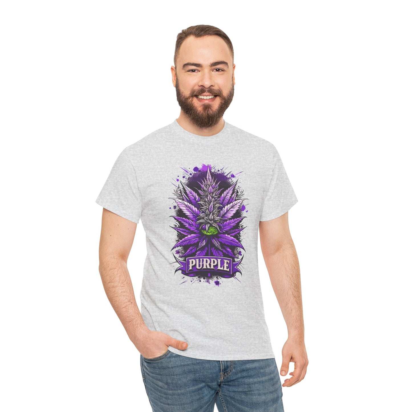 Purple Cannabis Bud T-Shirt — Bold Psychedelic Marijuana Graphic Tee
