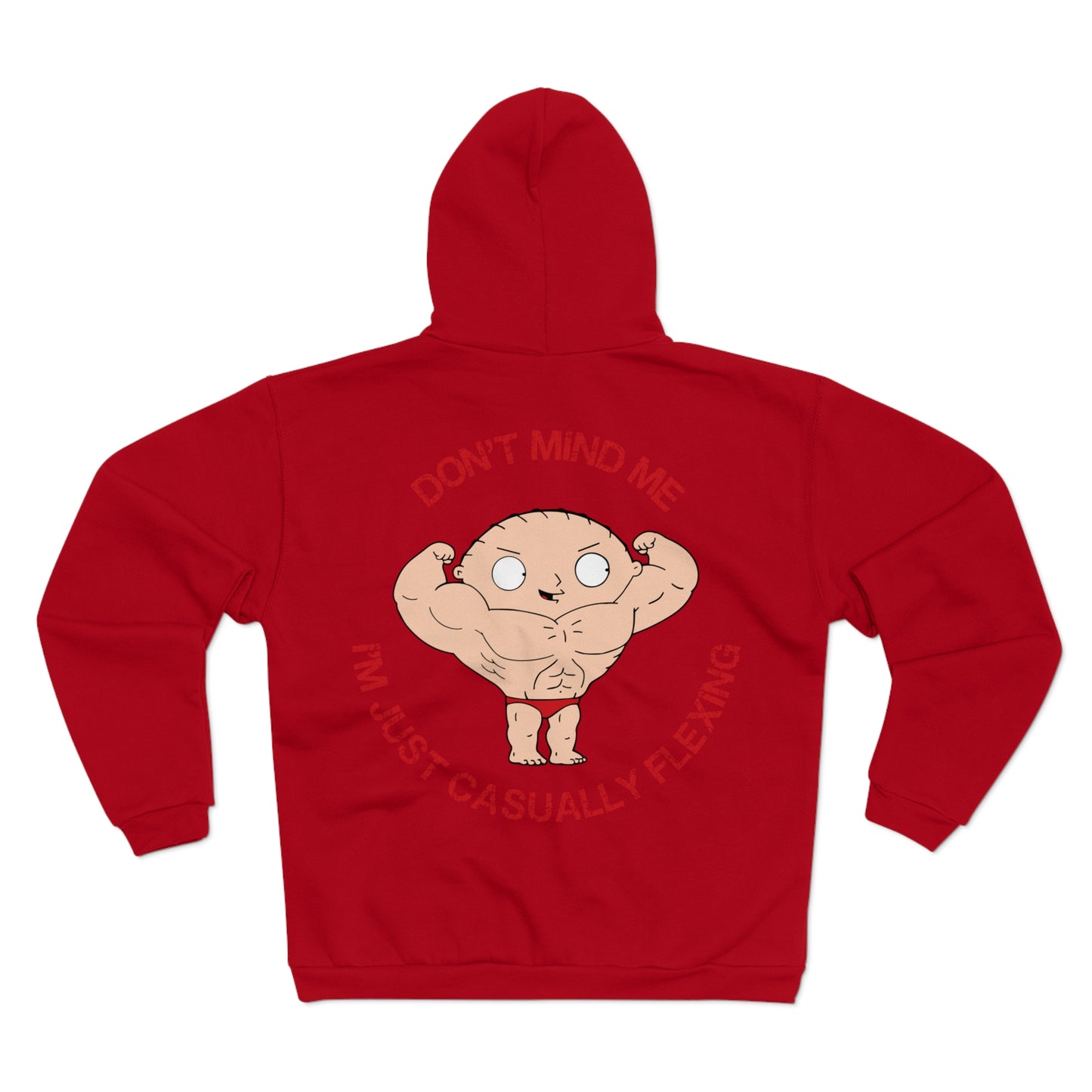 Funny Unisex Hooded Zip Sweatshirt - "Don't Mind Me, I'm Just Casually Flexing"