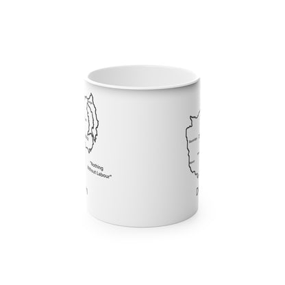 Down Magic Mug: Color - Changing Coffee Cup with Artistic Map Design