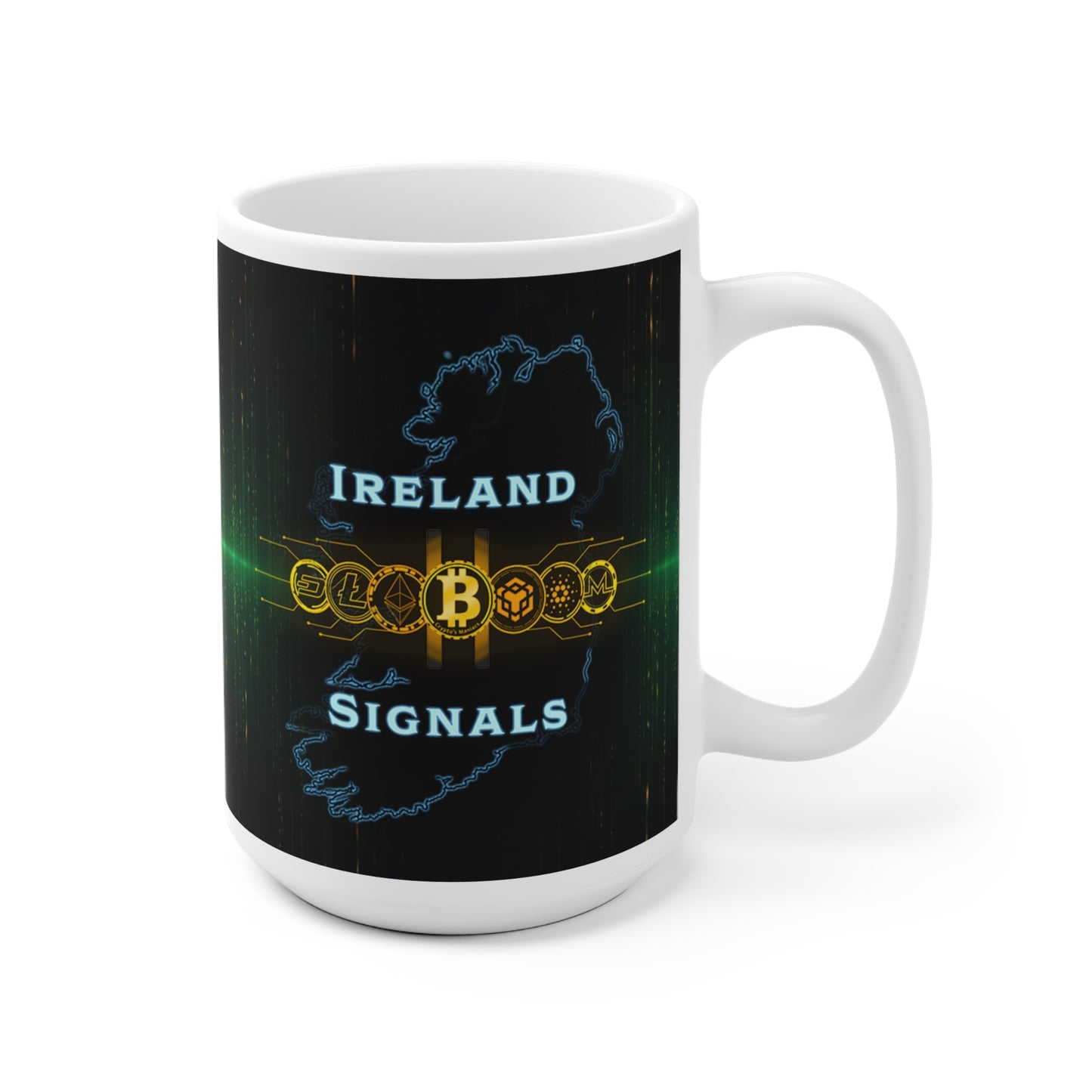 Ireland Crypto Signals Ceramic Mug — Bitcoin & Altcoin Trading Gift