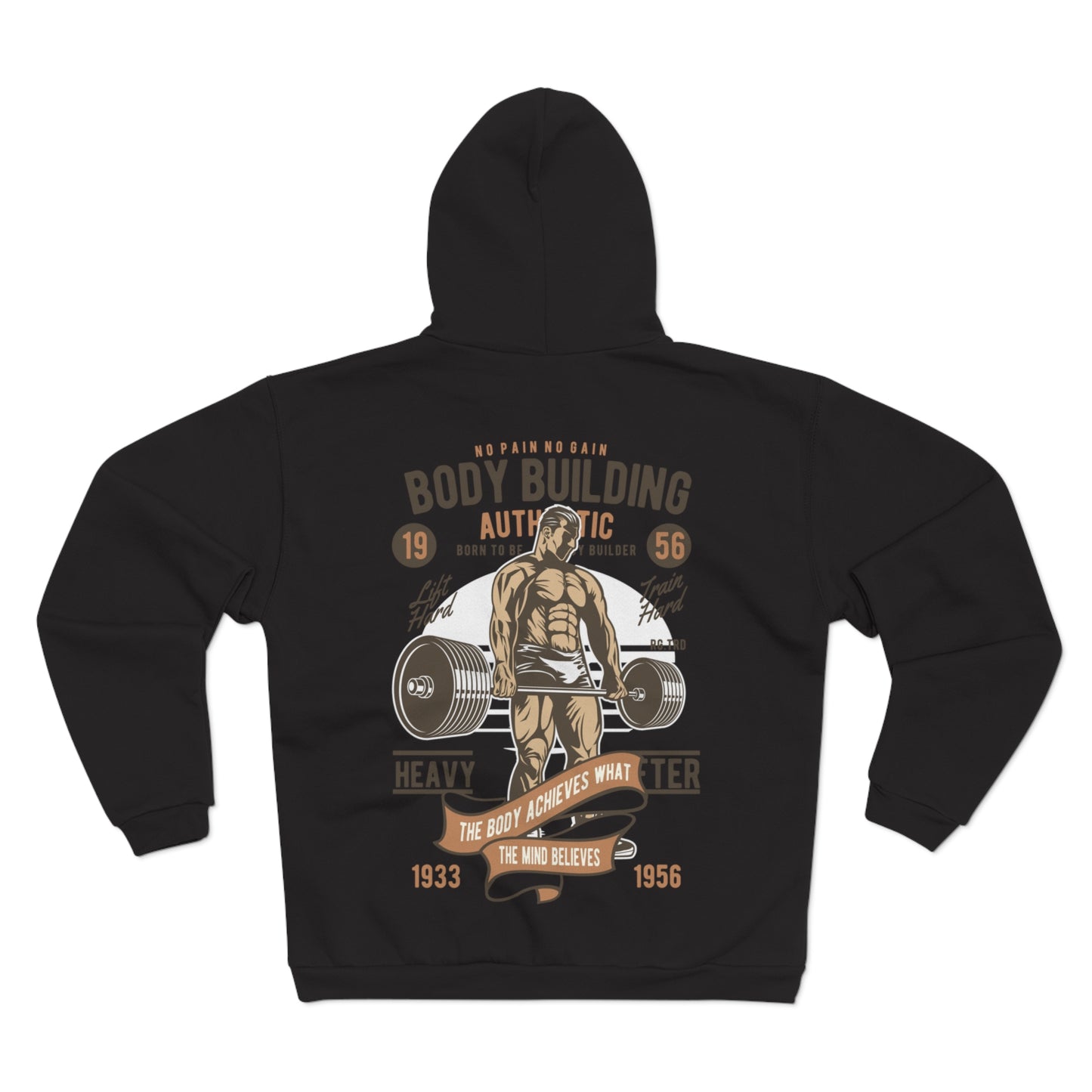 Vintage Bodybuilding Unisex Hooded Zip Sweatshirt