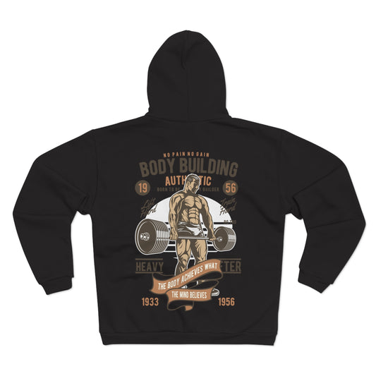 Vintage Bodybuilding Unisex Hooded Zip Sweatshirt