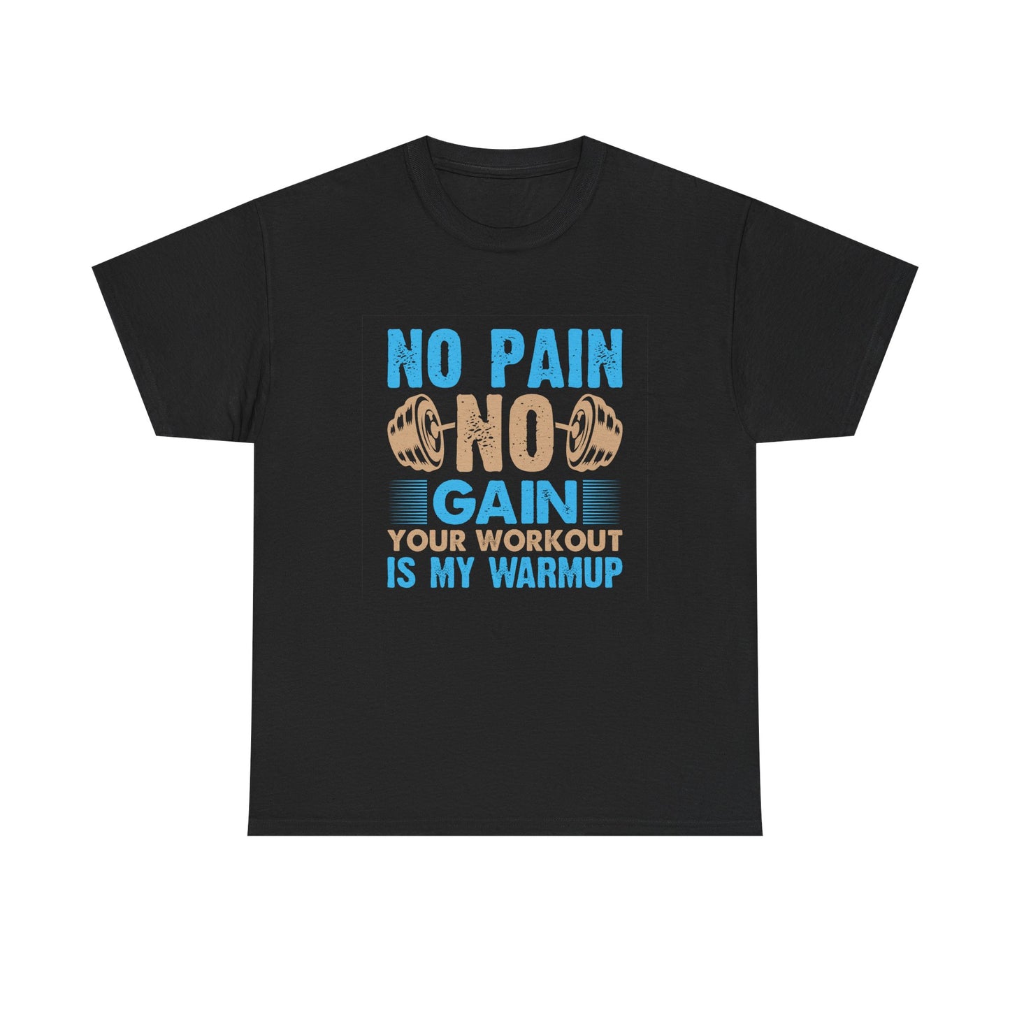 Unisex Heavy Cotton Tee - "No Pain, No Gain" Fitness Motivational Shirt