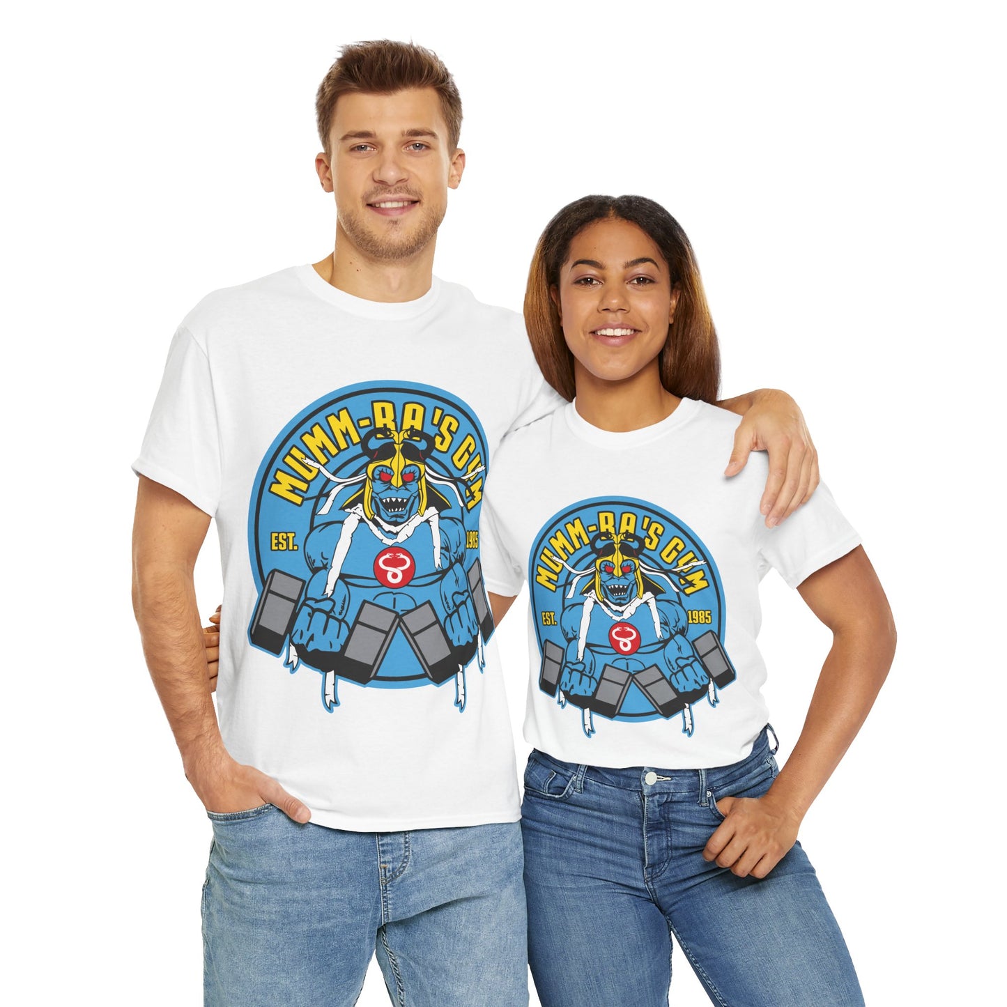 Mmm-Ba's Gym Unisex Heavy Cotton Tee - Fun Fitness Graphic Tee for Workout Enthusiasts White