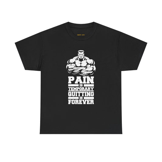 Motivational Fitness Tee - 'Pain is Temporary, Quitting is Forever'
