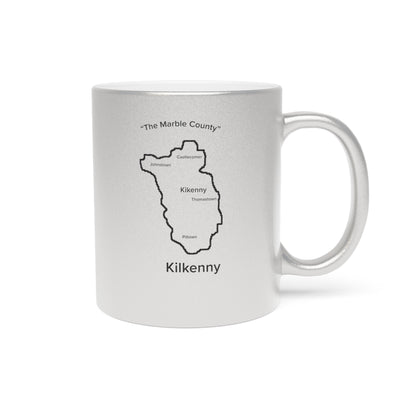 Kilkenny County Metallic Colour Mug - Silver/Gold - Perfect Gift for Coffee Lovers