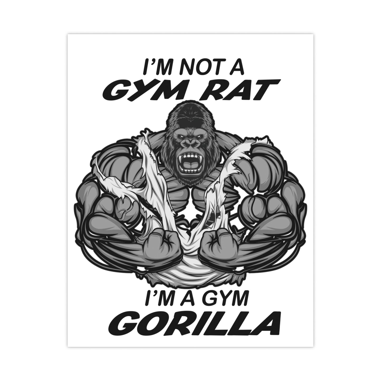 Funny Gym Gorilla Matte Posters