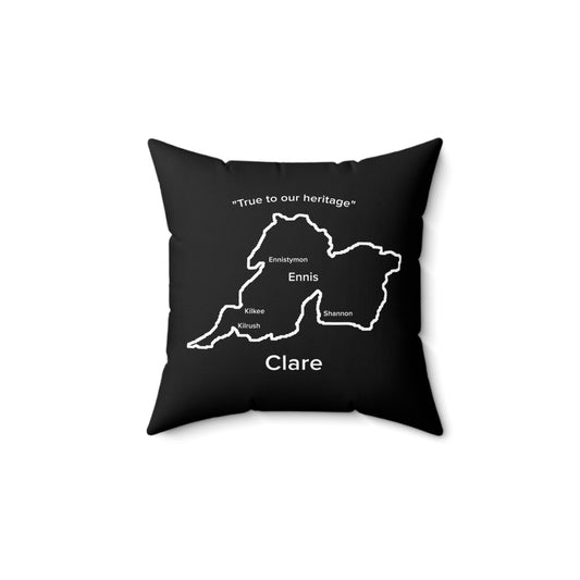 Clare Spun Spun Polyester Square Pillow Black Edition 2 Sizes