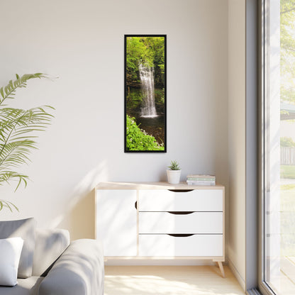 Glacer Waterfall Matte Canvas, Framed (Multi-color)