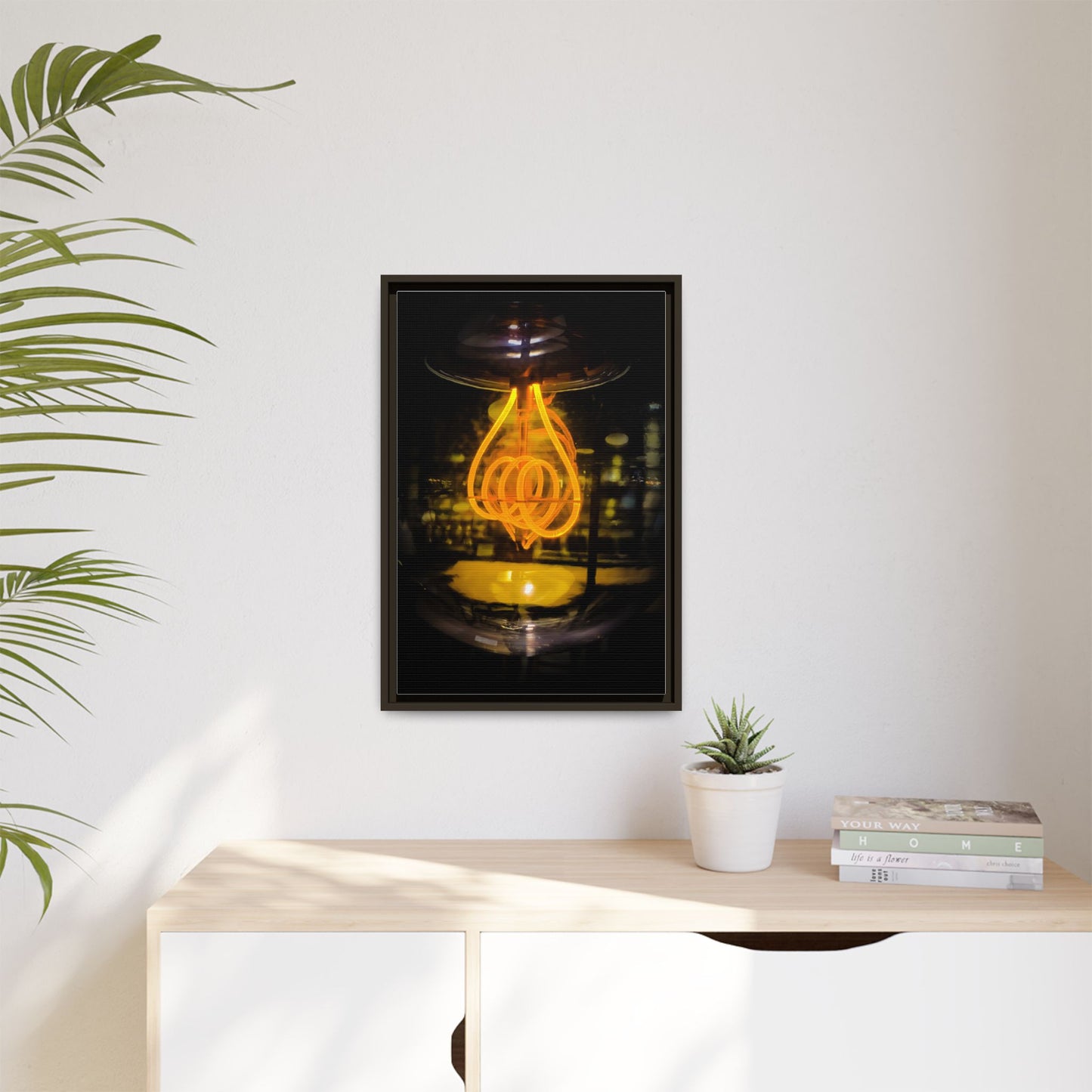 Bulb Matte Canvas, Framed (Multi-color)