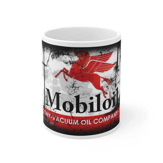 Vintage Mobil Oil Ceramic Coffee Mug - Retro 11oz & 15oz Coffee Cups for Car Enthusiasts