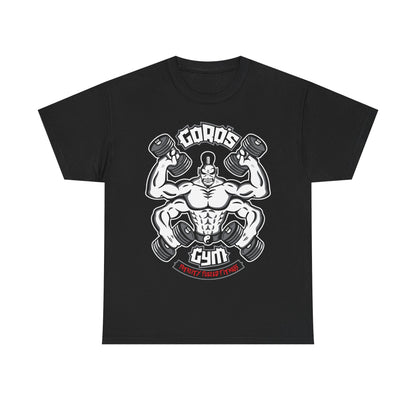 Muscle Gym Tee - Unisex Heavy Cotton Shirt for Fitness Enthusiasts Black